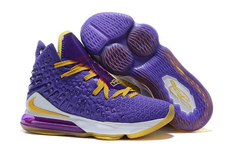 Nike LeBron 17 Purple Yellow White Shoes